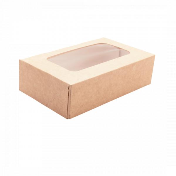 BOITE MACARON KRAFT FENETRE 17X11X5