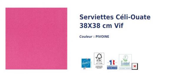 SERVIETTE GAUFREE 38X38 PIVOINE-0