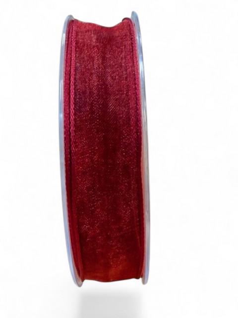 RUBAN ORGANZA 25MMX25M ROUGE