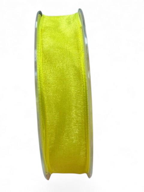 RUBAN ORGANZA 25MMX20M JAUNE