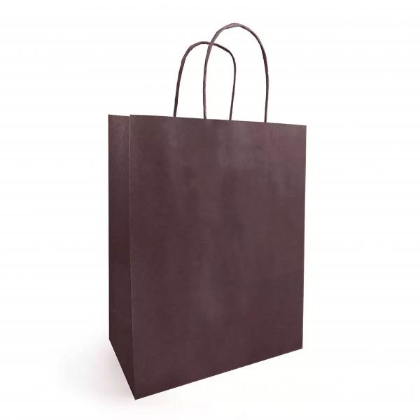 SAC CABAS PAPIER CHOCOLAT 34+14X39.5
