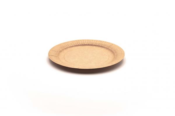 ASSIETTE RONDE CARTON BRUN 23CM