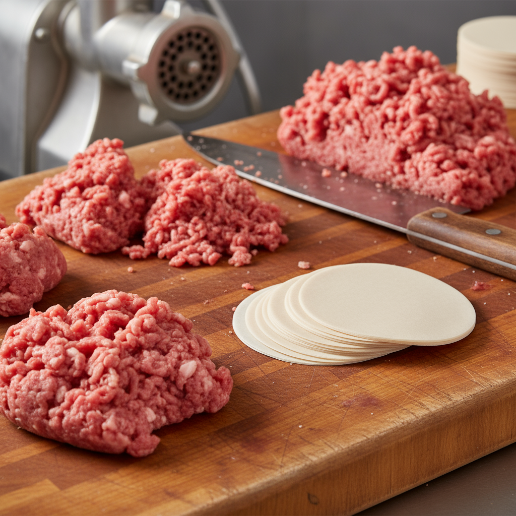 Papier oval pour steak haché